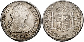 1786. Carlos III. Santiago. DA. 2 reales. (Cal. 1429). 7,18 g. Buen ejemplar para esta ceca. Escasa así. MBC/MBC+.