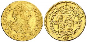 1773. Carlos III. Madrid. PJ. 1/2 escudo. (Cal. 767). 1,71 g. MBC-/MBC.