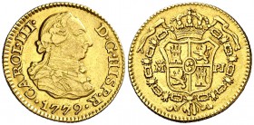 1779. Carlos III. Madrid. PJ. 1/2 escudo. (Cal. 773). 1,76 g. MBC/MBC+.