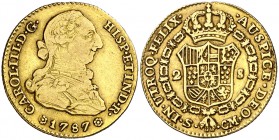 1787. Carlos III. Sevilla. CM. 2 escudos. (Cal. 582). 6,71 g. MBC/MBC+.