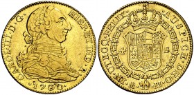1780/79. Carlos III. Madrid. PJ. 4 escudos. (Cal. 304). 13,47 g. Golpecitos. MBC/MBC+.
