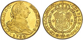 1780/79. Carlos III. Madrid. PJ. 4 escudos. (Cal. 304). 13,51 g. Bella. Parte de brillo original. EBC+.