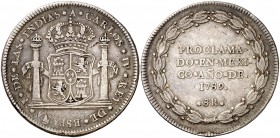 1789. Carlos IV. México. 8 reales. (Cal. 679). 26,67 g. Proclamación con valor. Rara. MBC.