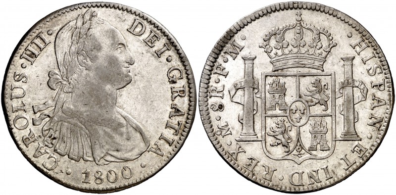 1800. Carlos IV. México. FM. 8 reales. (Cal. 695). 26,83 g. Pequeño resello orie...