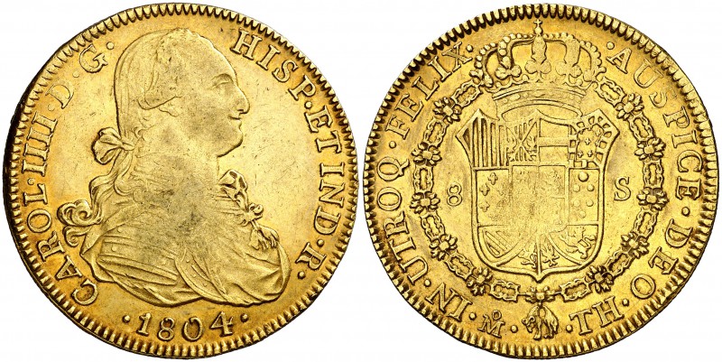 1804. Carlos IV. México. TH. 8 escudos. (Cal. 59) (Cal.Onza 1040). 27 g. Acuñaci...