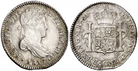 1817. Fernando VII. Guatemala. M. 1 real. (Cal. 1120). 3,38 g. EBC-.