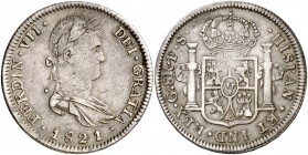1821. Fernando VII. Guadalajara. FS. 8 reales. (Cal. 445). 26,69 g. Rayitas. MBC.