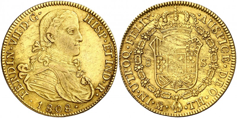 1808. Fernando VII. México. TH. 8 escudos. (Cal. 43) (Cal.Onza 1251). 27 g. Bust...