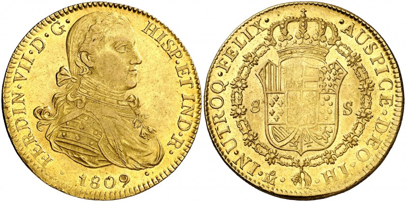 1809. Fernando VII. México. HJ. 8 escudos. (Cal. 44) (Cal.Onza 1252). 27 g. Bust...