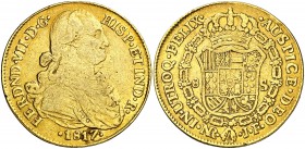 1817. Fernando VII. Santa Fe de Nuevo Reino. JF. 8 escudos. (Cal. 108) (Cal.Onza 1334) (Restrepo 127-26). 26,82 g. Golpecitos. MBC-/MBC.