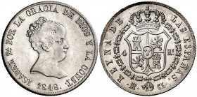 1848. Isabel II. Madrid. CL. 4 reales. (Cal. 295). 5,19 g. Bella. Brillo original. Escasa así. EBC+.