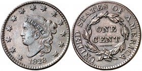 1828. Estados Unidos. Filadelfia. 1 centavo. (Kr. 45). 10,67 g. CU. EBC-.