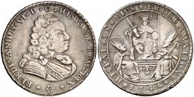 1746. Fernando VI. Sevilla. Medalla de Proclamación. Módulo 4 reales. (Ha. 28) (V. 21) (V.Q. 13963). 10,56 g. Leves marquitas. Bonita pátina. Escasa. ...