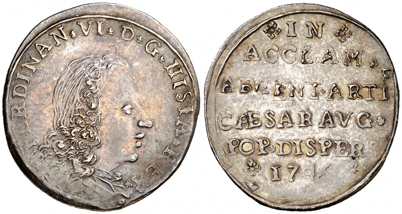 1746. Fernando VI. Zaragoza. Medalla de Proclamación. Módulo 1 real. (Ha. 34). 2...