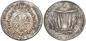 1808. Fernando VII. Madrid. Medalla de Proclamación. Módulo 1 real. (Ha. 3) (V. 201) (V.Q. 13264). 3,09 g. Bella. EBC.