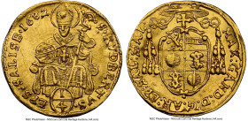 Salzburg. Maximilian Gandolph gold 1/4 Ducat 1682 AU58 NGC, KM191, Fr-817. HID09801242017 © 2024 Heritage Auctions | All Rights Reserved