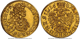 Leopold I gold 1/6 Ducat 1687-SHS MS63 NGC, Breslau mint, KM4567 (under German States-Silesia, previously Austria KM1343/KM101), Fr-296. Solomon Hamme...