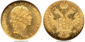 Franz Joseph I gold Ducat 1852-A MS63 NGC, Vienna mint, KM2263, Fr-490. A type prone to wisping, this Choice example offers more problem-free surfaces...