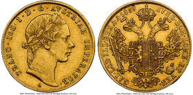 Franz Joseph I gold Ducat 1859-A AU58 NGC, Vienna mint, KM2263. A near-Mint example of a minimally seen type; only 23 examples have been graded betwee...