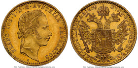 Franz Joseph I gold Ducat 1860-A UNC Details (Bent) NGC, Vienna mint, KM2264. First date. HID09801242017 © 2024 Heritage Auctions | All Rights Reserve...