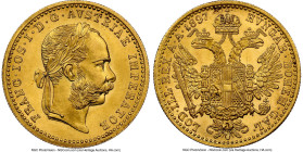 Franz Joseph I gold Ducat 1897 MS66 NGC, KM2267, Fr-493. A lower mintage year, represented by an exemplary specimen ranked just shy of the highest gra...