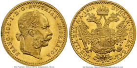 Franz Joseph I gold Ducat 1901 MS63+ NGC, KM2267. A light dusting of contact marks preclude this coin from the Gem designation, but aren't numerous en...