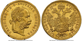 Franz Joseph I gold Ducat 1908 UNC Details (Obverse Rim Damage) NGC, Vienna mint, KM2267, Fr-493. The noted rim damage is rather inconspicuous while t...
