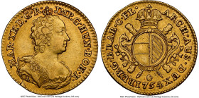 Maria Theresa gold Souverain d'Or 1754 (h)-R AU50 NGC, Antwerp mint, KM17, Fr-132 (under Belgium). Small flan (22mm). HID09801242017 © 2024 Heritage A...