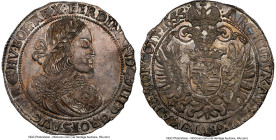 Ferdinand III Taler 1655-KB MS63 NGC, Kremnitz mint, KM107, Dav-3198. Exhibiting fervent luster beneath a cabinet patina, punctuated with harvest gold...