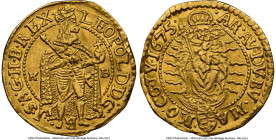 Leopold I gold Ducat 1675-KB UNC Details (Obverse Tooled) NGC, Kremnitz mint, KM151, Fr-128, Huszar-1321. Insignificant tooling mentioned but hardly d...