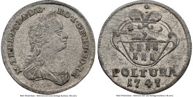 Maria Theresa Poltura 1747 AU Details (Reverse Scratched, Cleaned) NGC, KM350. Mintage: 14,000. HID09801242017 © 2024 Heritage Auctions | All Rights R...
