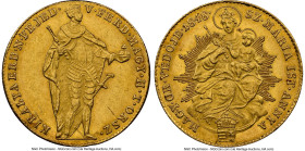Ferdinand V gold Ducat 1848 MS61 NGC, KM433, Fr-227, H-2091. SZ ᐧ Maria reverse legend type. War of Independence issue. The satiny luster draws in the...