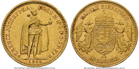 Franz Joseph I gold 10 Korona 1904-KB AU Details (Cleaned) NGC, Kormoczbanya mint, KM485. HID09801242017 © 2024 Heritage Auctions | All Rights Reserve...