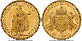 Franz Joseph I gold 20 Korona 1899-KB UNC Details (Obverse Cleaned) NGC, Kremnica mint, KM486. HID09801242017 © 2024 Heritage Auctions | All Rights Re...