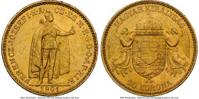 Franz Joseph I gold 20 Korona 1901-KB UNC Details (Obverse Damage) NGC, Kremnica mint, KM486. HID09801242017 © 2024 Heritage Auctions | All Rights Res...