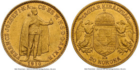 Franz Joseph I gold 20 Korona 1910-KB AU Details (Cleaned) NGC, Kremnica mint, KM486. Second lowest mintage date of the series. HID09801242017 © 2024 ...