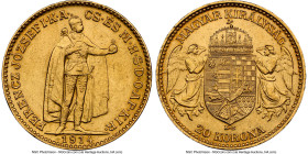 Franz Joseph I gold 20 Korona 1914-KB MS60 NGC, Kremnitz mint, KM495. With Bosnian arms in shield. HID09801242017 © 2024 Heritage Auctions | All Right...