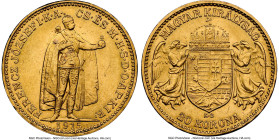 Franz Joseph I gold 20 Korona 1915-KB MS62 NGC, Kremnitz mint, KM486. Without Bosnian arms in shield. HID09801242017 © 2024 Heritage Auctions | All Ri...