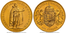 Franz Joseph I gold Restrike 100 Korona 1908-KB MS65 NGC, Kremnitz mint, KM491, Fr-249R. HID09801242017 © 2024 Heritage Auctions | All Rights Reserved...