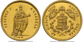 Franz Joseph I gold Proof Restrike Ducat 1868 KB-UP PR67 NGC, Kremnitz mint, KM448.1, Fr-238R. The frosted devices and watery fields define the Proof ...