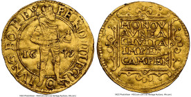 Kampen. Provincial gold Ducat 1649 AU Details (Damaged) NGC, Kampen mint, KM44. In the name of Ferdinand III. HID09801242017 © 2024 Heritage Auctions ...