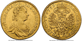 Maria Theresa gold Ducat 1752 AU50 NGC, Karlsburg mint (in Transylvania), KM610, Fr-543. One of just three examples graded at NGC for this collectible...