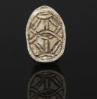 Egyptian scarab with geometric design representing “unity”