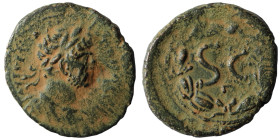 Hadrian. (117-138 AD). Æ Bronze. Syria. Antioch. Obv: laureate bust of Hadrian right. Rev: SC in laurel-wreath. artificial sandpatina. 22mm, 5,60g