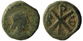 Justinian I. (527-565 AD). Æ Pentanummium. Antioch. Obv: diademed bust Justinian I. right. Rev: PX. 13mm, 2,58g