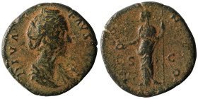 Faustina I. Maior. (141-161 AD) Æ Sesterz. Rome. artificial sandpatina. 32mm, 23,28g