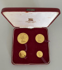 GROSSBRITANNIEN ISLE OF MAN
Elisabeth II., seit 1952. Gold Proof Set 1973, besteht aus 5 Pounds, 2 Pounds, Sovereign and 1/2 Sovereign. (2,0086 oz.) ...