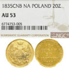 RUSSLAND GROSSFUERSTENTUM / KAISERREICH
Nikolaus I., 1825 - 1855. 3 Rubel (20 Zloty) 1835 SPB, St.-Petersburg. In US-Plastikholder der Firma NGC mit ...