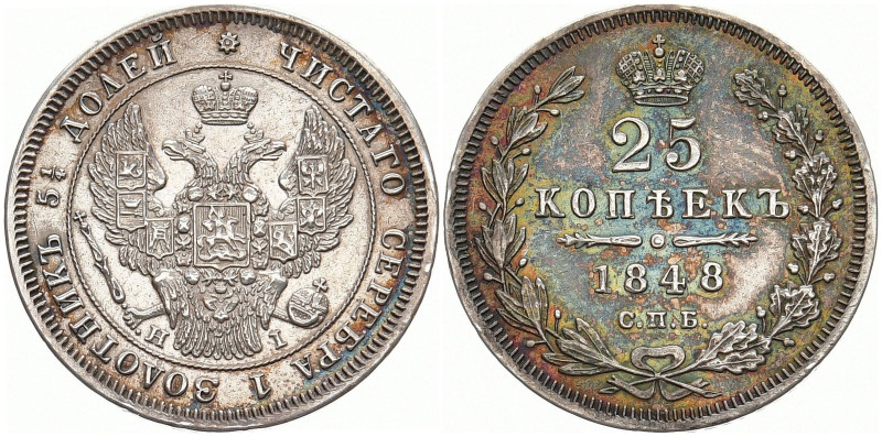 RUSSLAND GROSSFUERSTENTUM / KAISERREICH
Nikolaus I., 1825 - 1855. 25 Kopeken 18...