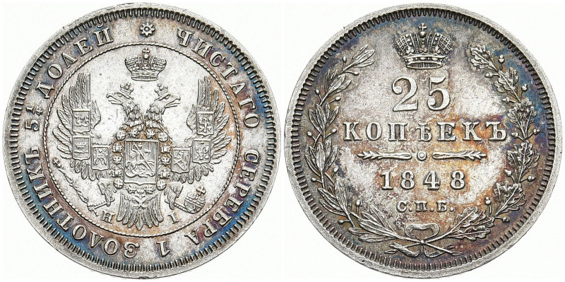 RUSSLAND GROSSFUERSTENTUM / KAISERREICH
Nikolaus I., 1825 - 1855. 25 Kopeken 18...